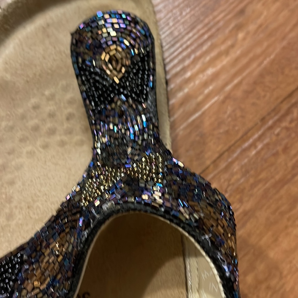Mephisto beaded blue gold sandals - Picture 6 of 6
